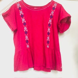 Cotton Embroidered Peplum Top